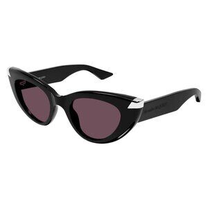New ALEXANDER MCQUEEN Black Cat Eye AM0442S 002 Sunglasses Women